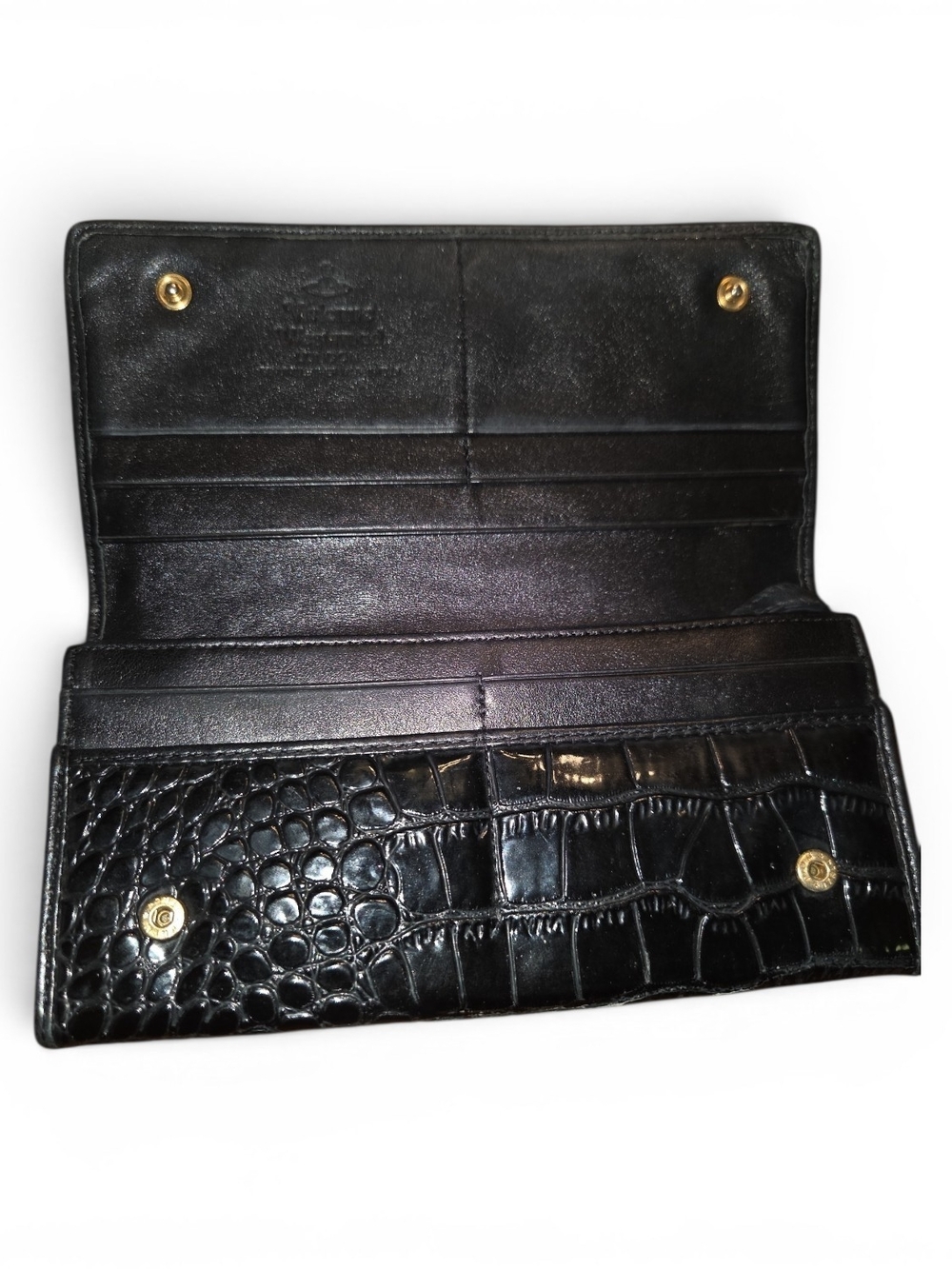 Vivienne Westwood Black Croc-Embossed Wallet - Picture 4 of 9